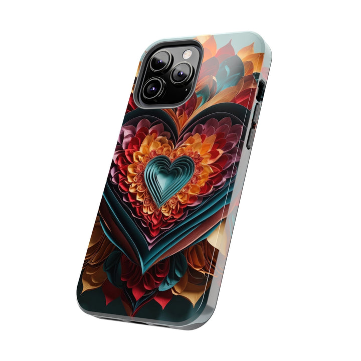 Multilayered Floral Heart - Tough Phone Case - Phone Case - g(0D·IO) - iPhone 13 Mini - -