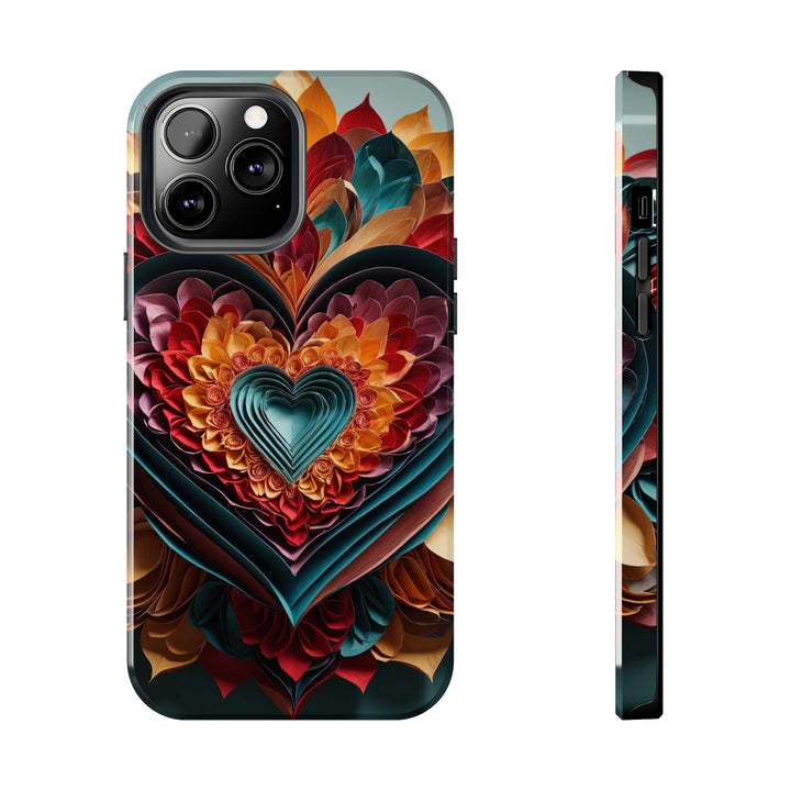 Multilayered Floral Heart - Tough Phone Case - Phone Case - g(0D·IO) - iPhone 13 Pro Max - -