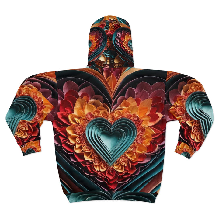 Multilayered Floral Heart - Unisex Zip Hoodie - All Over Prints - g(0D·IO) - XS - -