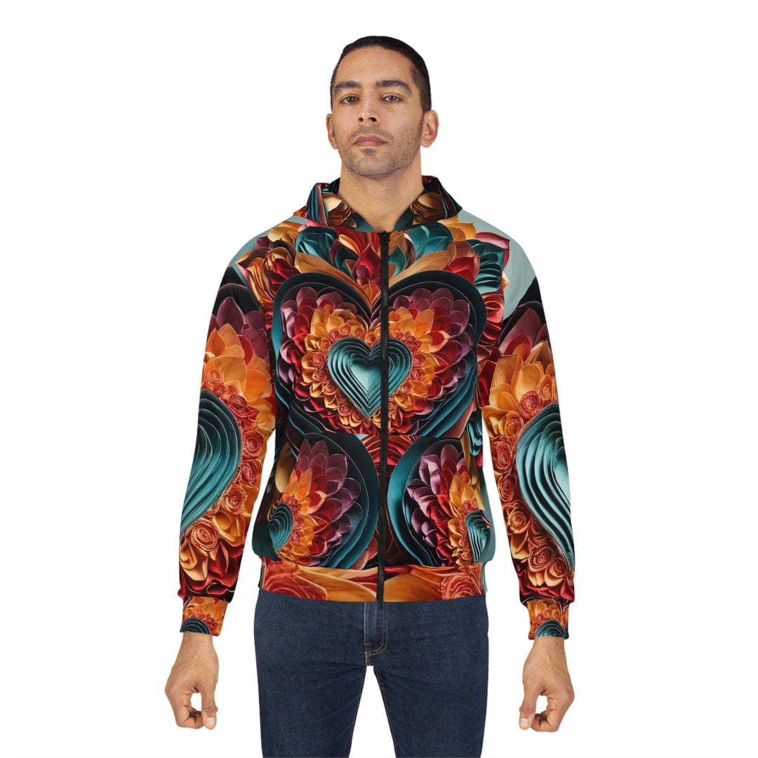 Multilayered Floral Heart - Unisex Zip Hoodie - All Over Prints - g(0D·IO) - XS - -