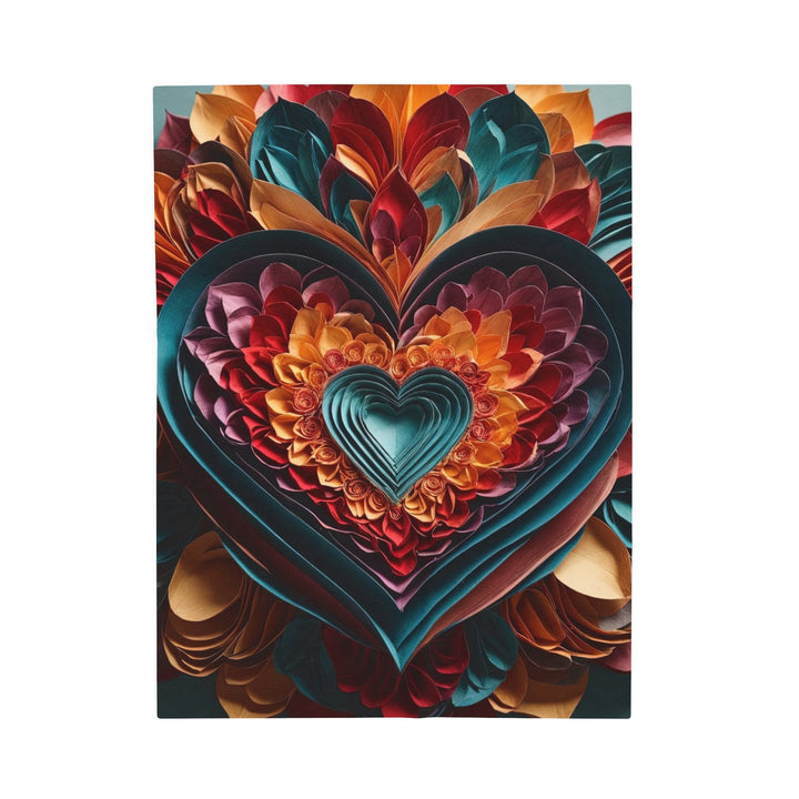 Multilayered Floral Heart - Velveteen Plush Blanket - All Over Prints - g(0D·IO) - 30" × 40" - -