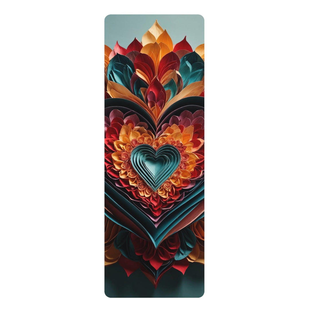 Multilayered Floral Heart - Yoga Mat - Home Decor - g(0D·IO) - 24” x 68” - -