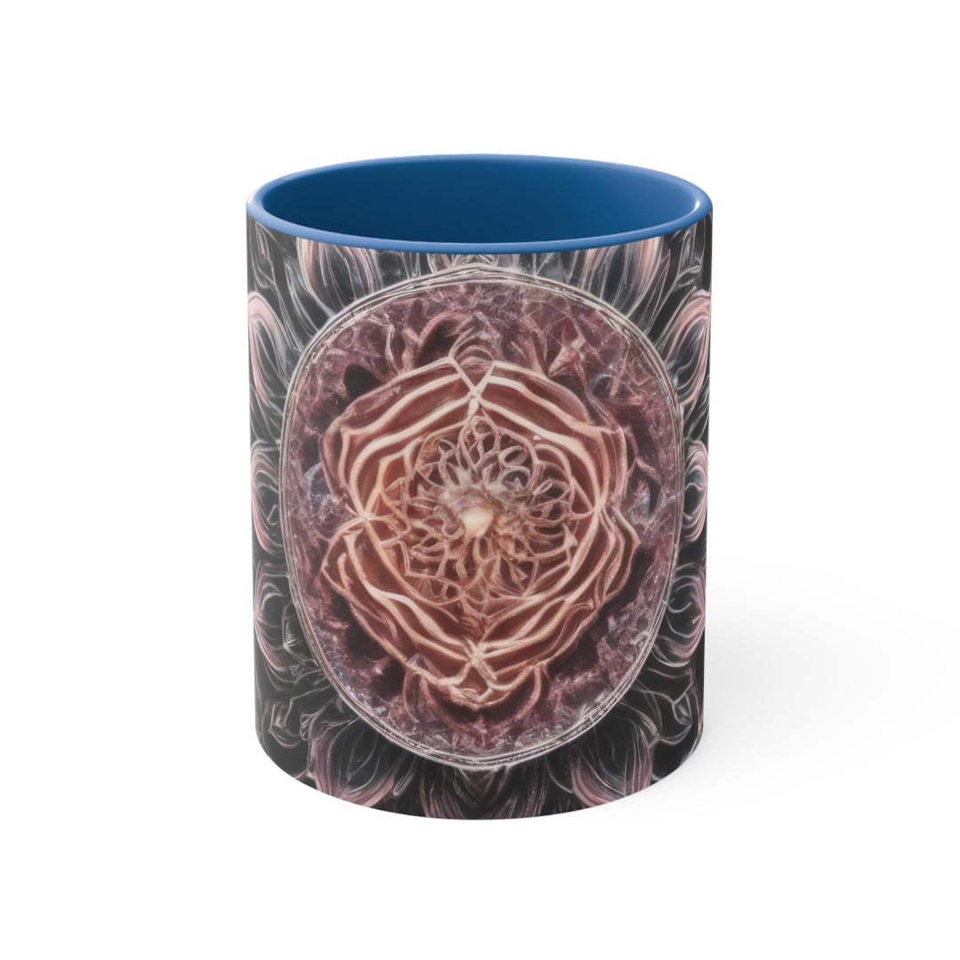 Mystic Floral Mandala - Accent Coffee Mug - Mug - g(0D·IO) - Blue - 11oz -