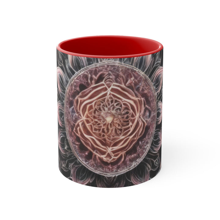 Mystic Floral Mandala - Accent Coffee Mug - Mug - g(0D·IO) - Red - 11oz -