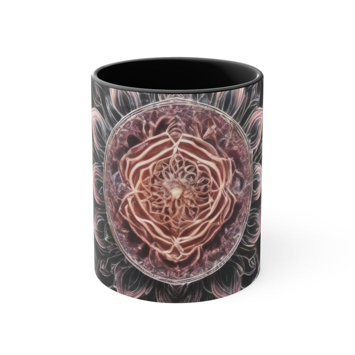 Mystic Floral Mandala - Accent Coffee Mug - Mug - g(0D·IO) - Black - 11oz -