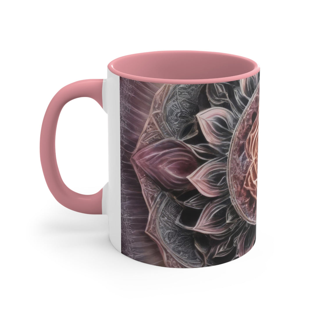 Mystic Floral Mandala - Accent Coffee Mug - Mug - g(0D·IO) - Pink - 11oz -