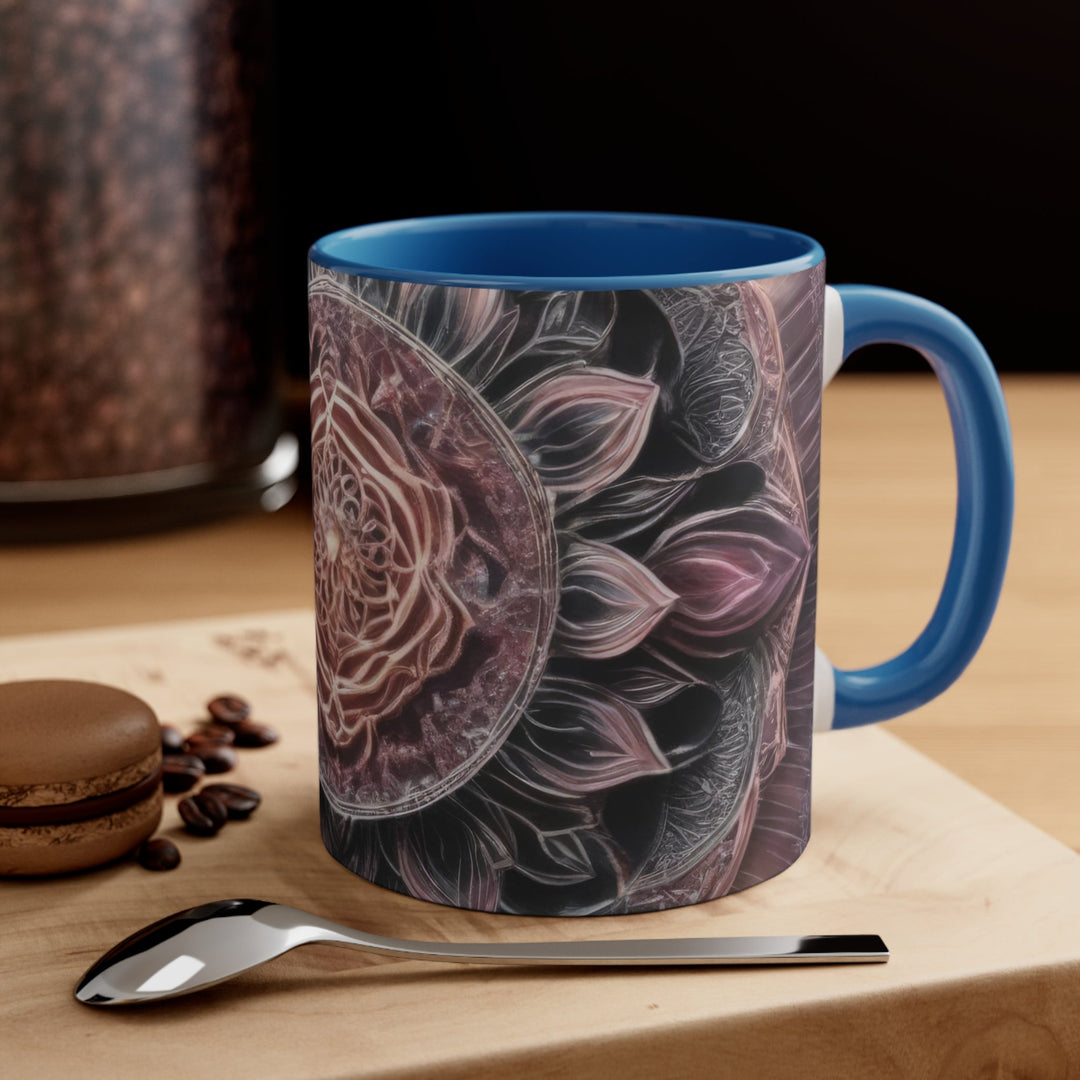 Mystic Floral Mandala - Accent Coffee Mug - Mug - g(0D·IO) - Pink - 11oz -