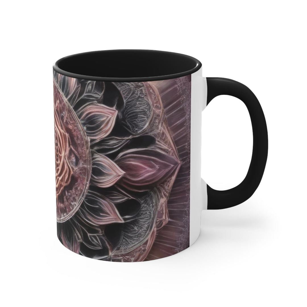 Mystic Floral Mandala - Accent Coffee Mug - Mug - g(0D·IO) - Pink - 11oz -