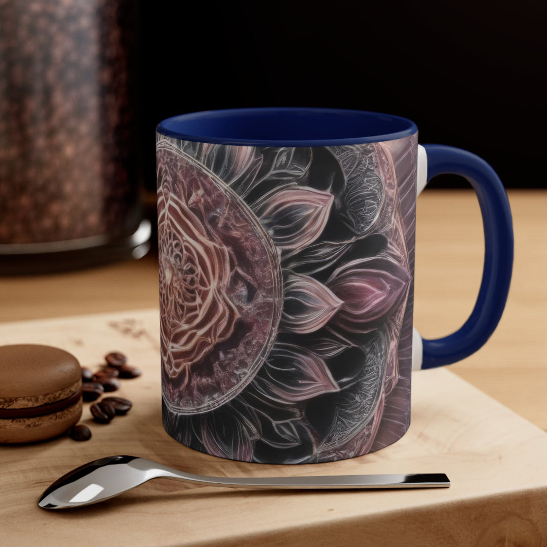 Mystic Floral Mandala - Accent Coffee Mug - Mug - g(0D·IO) - Pink - 11oz -