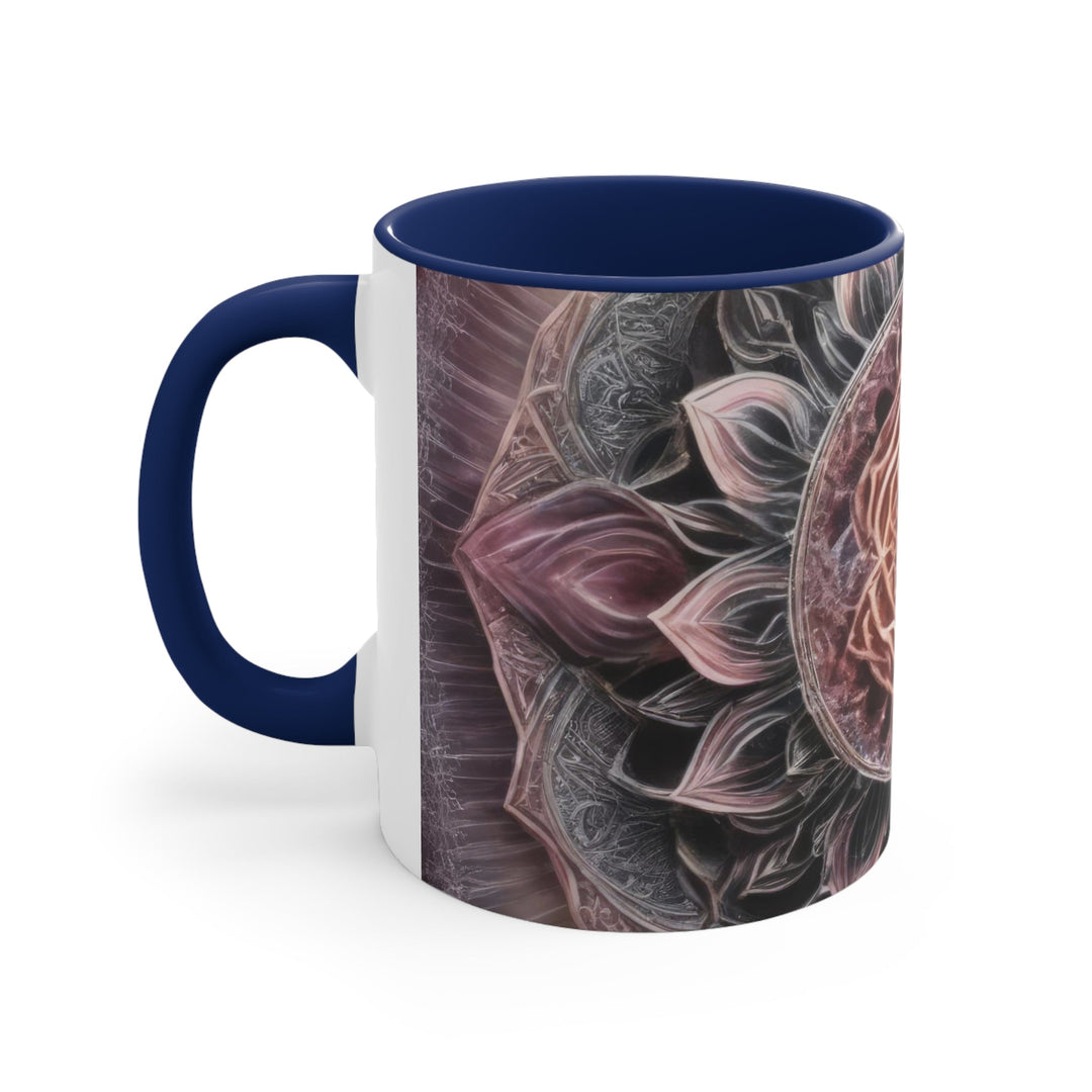 Mystic Floral Mandala - Accent Coffee Mug - Mug - g(0D·IO) - Pink - 11oz -