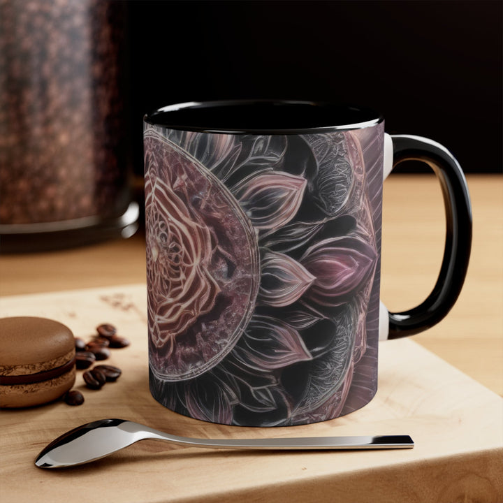 Mystic Floral Mandala - Accent Coffee Mug - Mug - g(0D·IO) - Pink - 11oz -