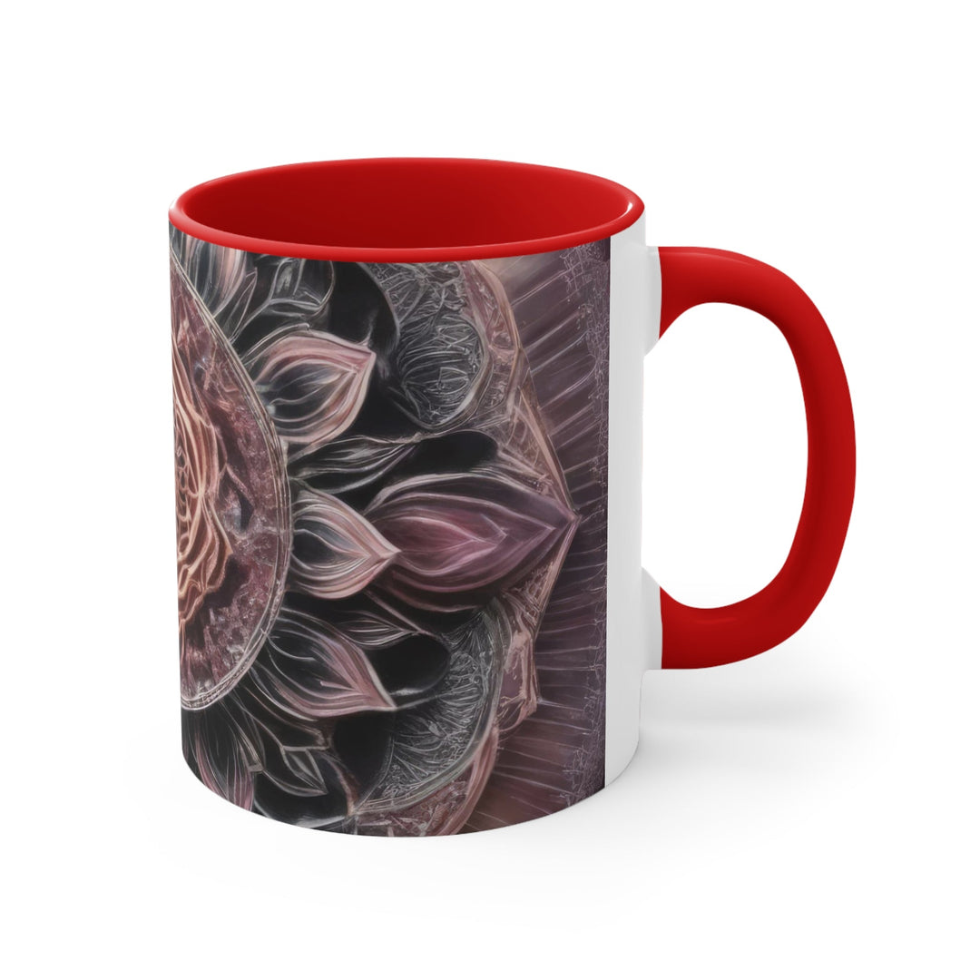 Mystic Floral Mandala - Accent Coffee Mug - Mug - g(0D·IO) - Pink - 11oz -