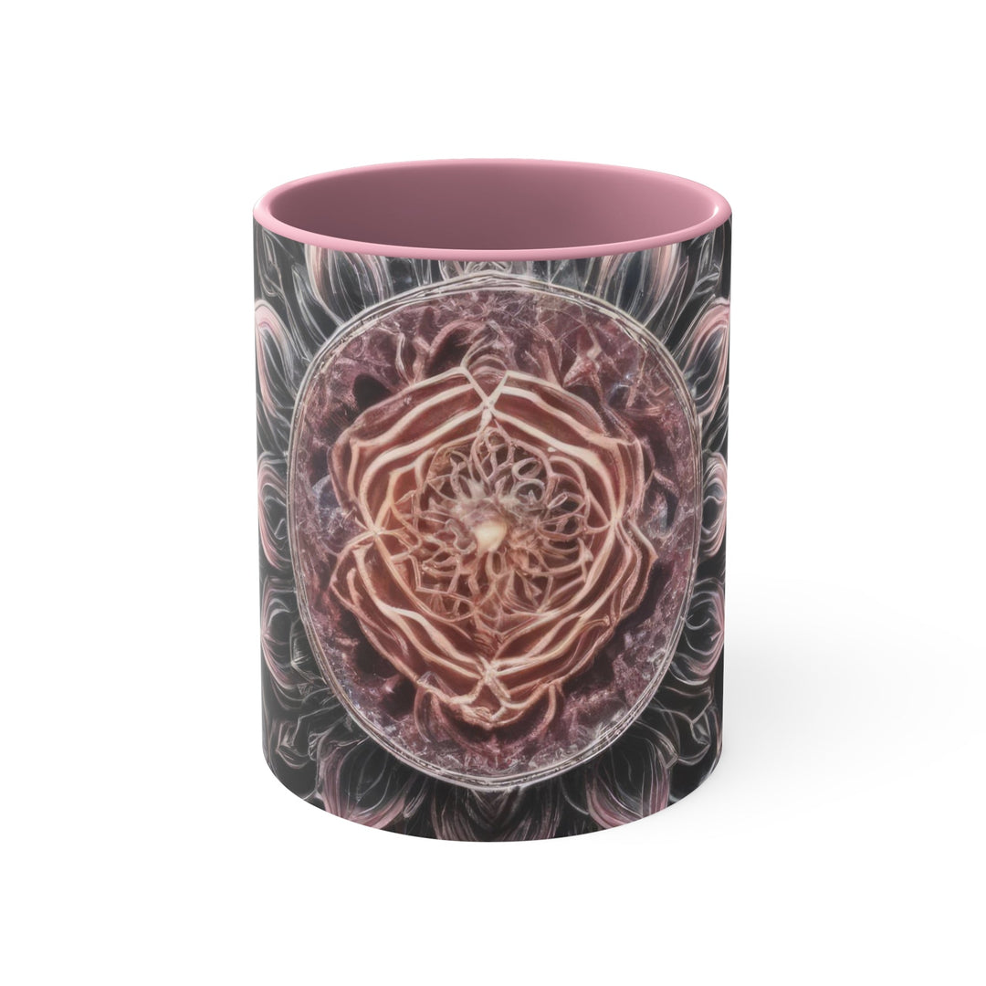 Mystic Floral Mandala - Accent Coffee Mug - Mug - g(0D·IO) - Pink - 11oz -