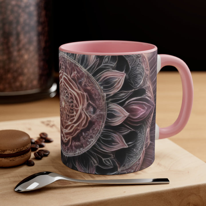 Mystic Floral Mandala - Accent Coffee Mug - Mug - g(0D·IO) - Pink - 11oz -