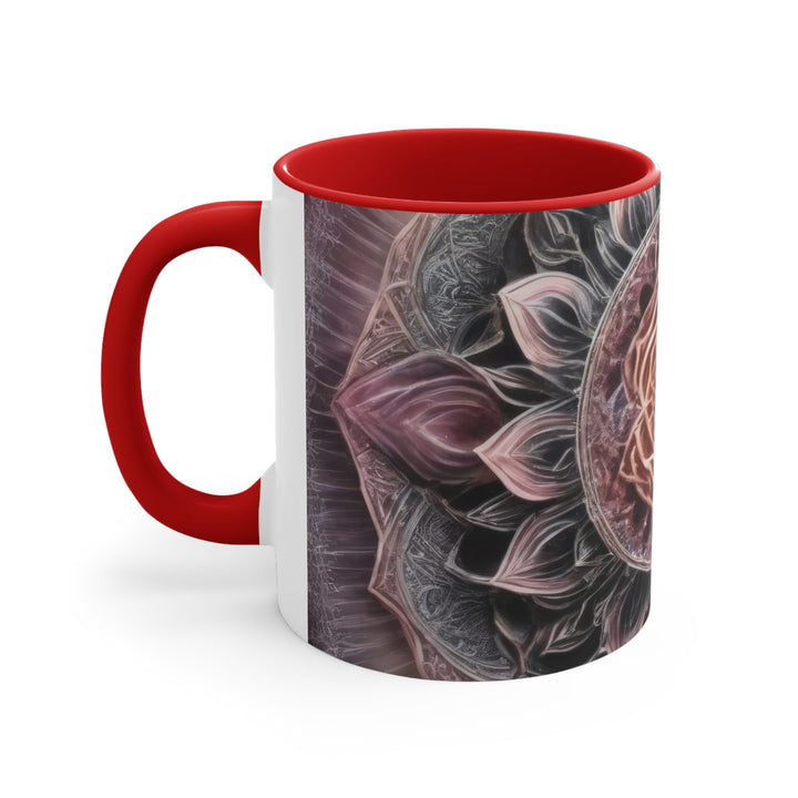 Mystic Floral Mandala - Accent Coffee Mug - Mug - g(0D·IO) - Pink - 11oz -