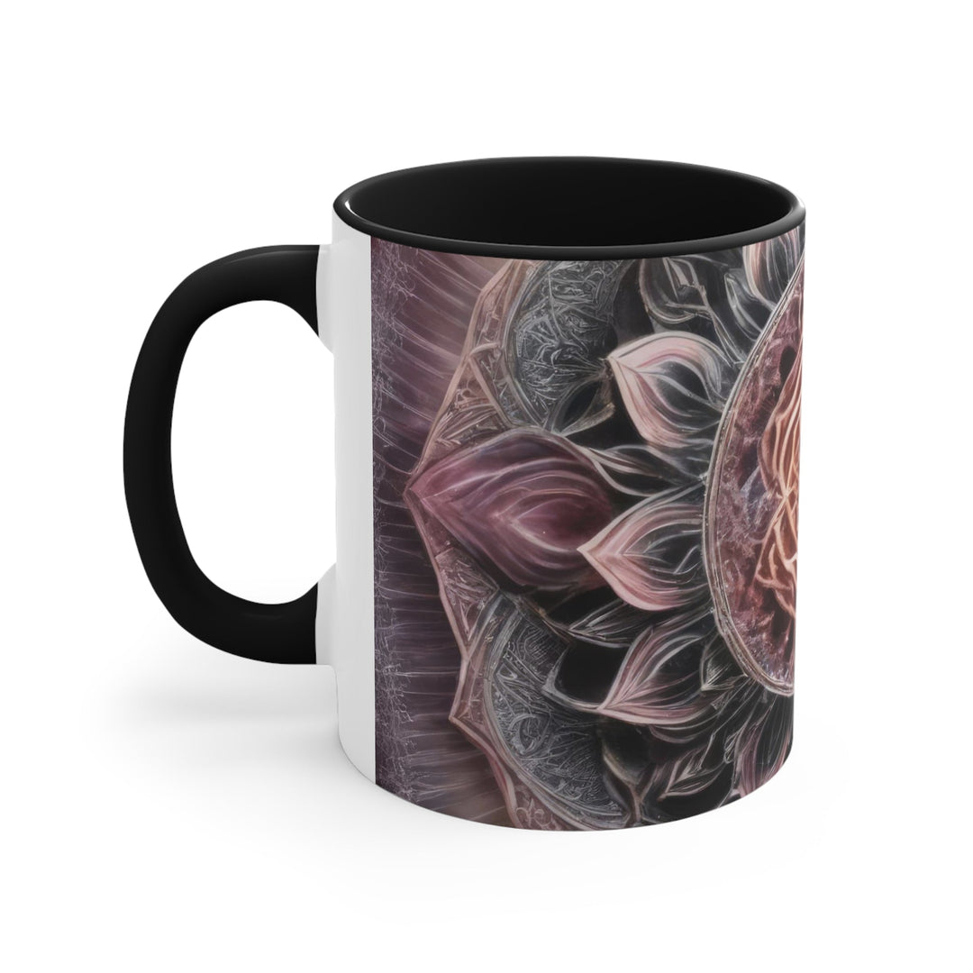 Mystic Floral Mandala - Accent Coffee Mug - Mug - g(0D·IO) - Pink - 11oz -