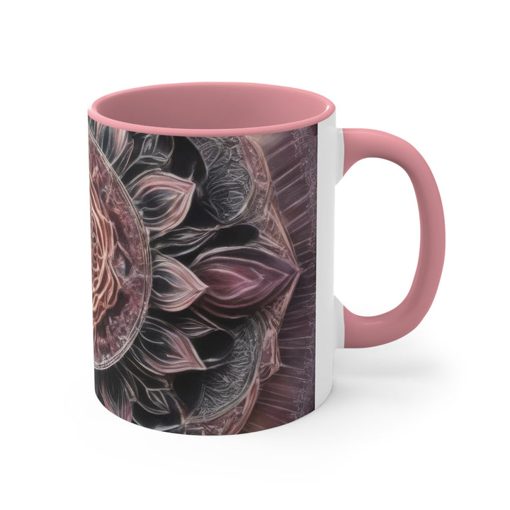 Mystic Floral Mandala - Accent Coffee Mug - Mug - g(0D·IO) - Pink - 11oz -