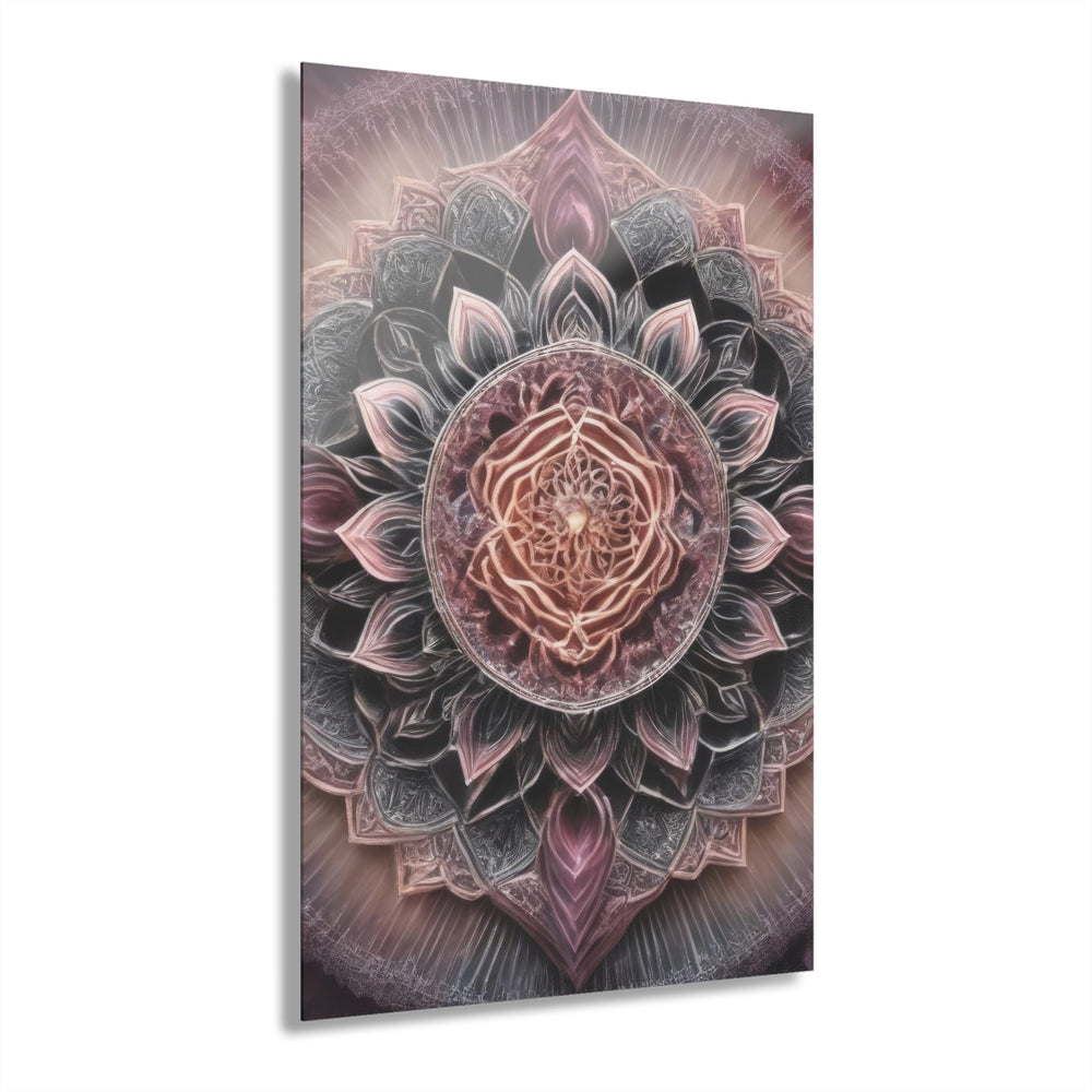 Mystic Floral Mandala - Acrylic Prints (French Cleat Hanging) - Home Decor - g(0D·IO) - 24" x 36" (Vertical) - 0.25'' -