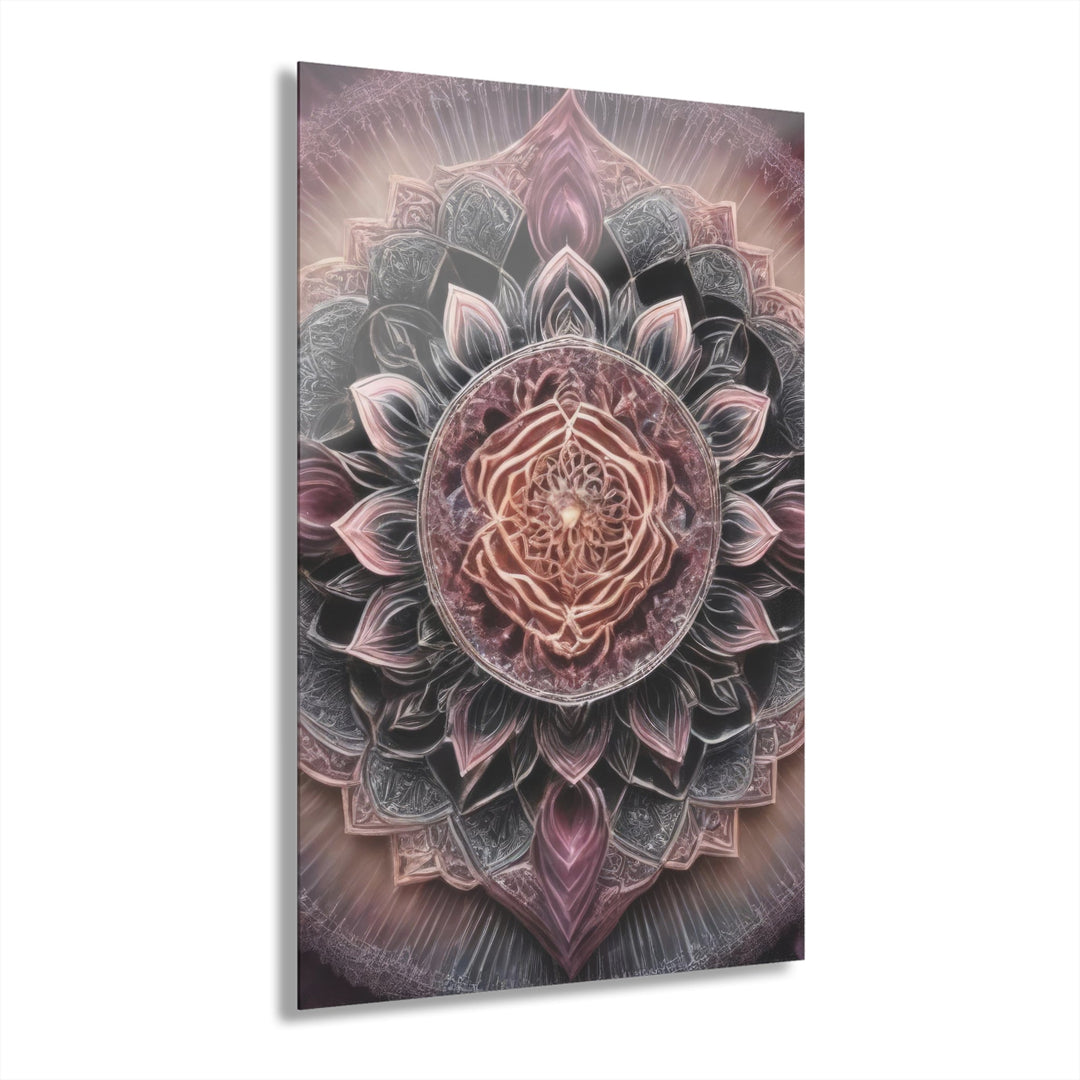Mystic Floral Mandala - Acrylic Prints (French Cleat Hanging) - Home Decor - g(0D·IO) - 24" x 36" (Vertical) - 0.25'' -