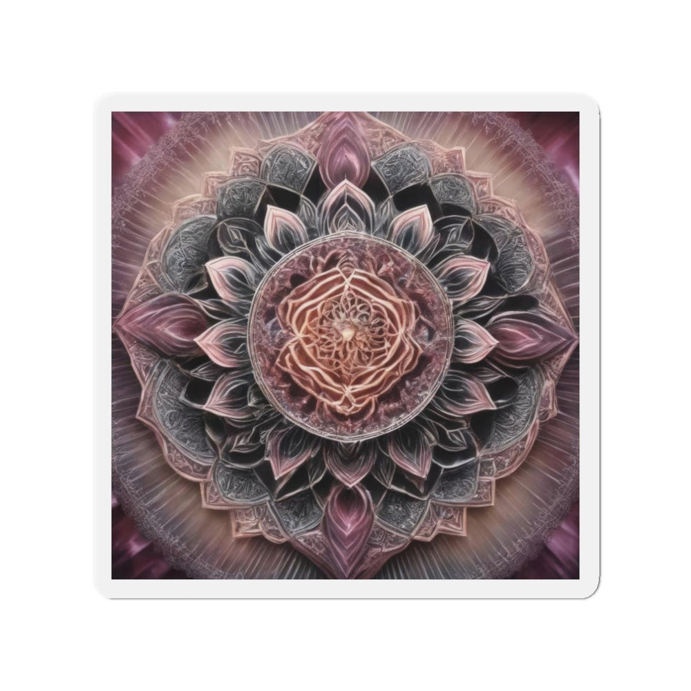 Mystic Floral Mandala - Die-cut Magnet - Home Decor - g(0D·IO) - 3" x 3" - Die-Cut - 1 pc