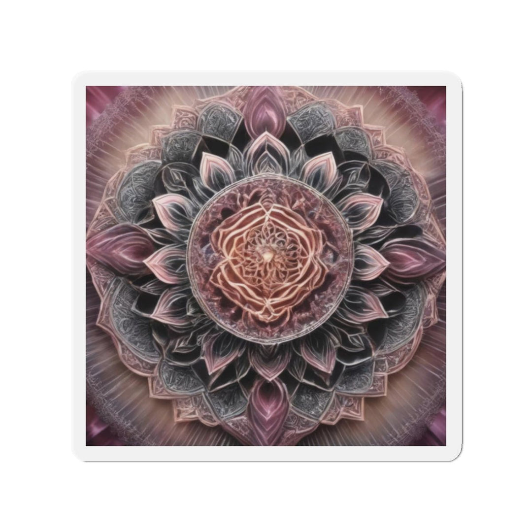 Mystic Floral Mandala - Die-cut Magnet - Home Decor - g(0D·IO) - 2" x 2" - Die-Cut - 1 pc