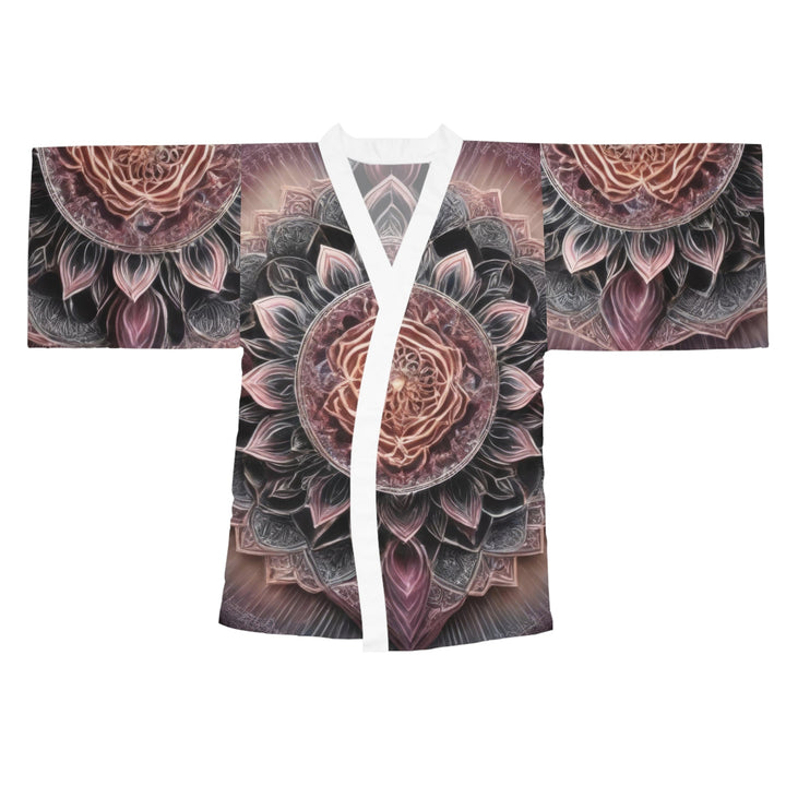 Mystic Floral Mandala - Long Sleeve Kimono Robe - All Over Prints - g(0D·IO) - XS - White -