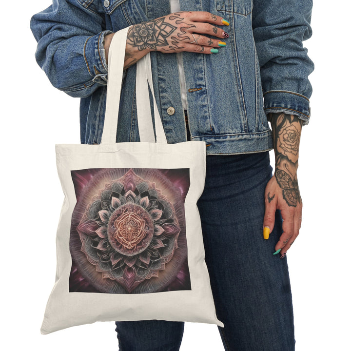 Mystic Floral Mandala - Natural Tote Bag - Bags - g(0D·IO) - 15" x 16" - Natural -