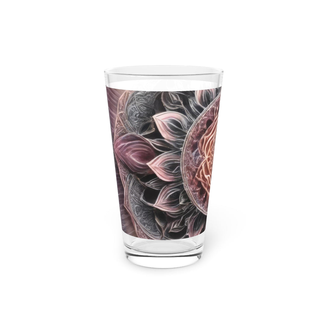 Mystic Floral Mandala - Pint Glass - Mug - g(0D·IO) - 16oz - -