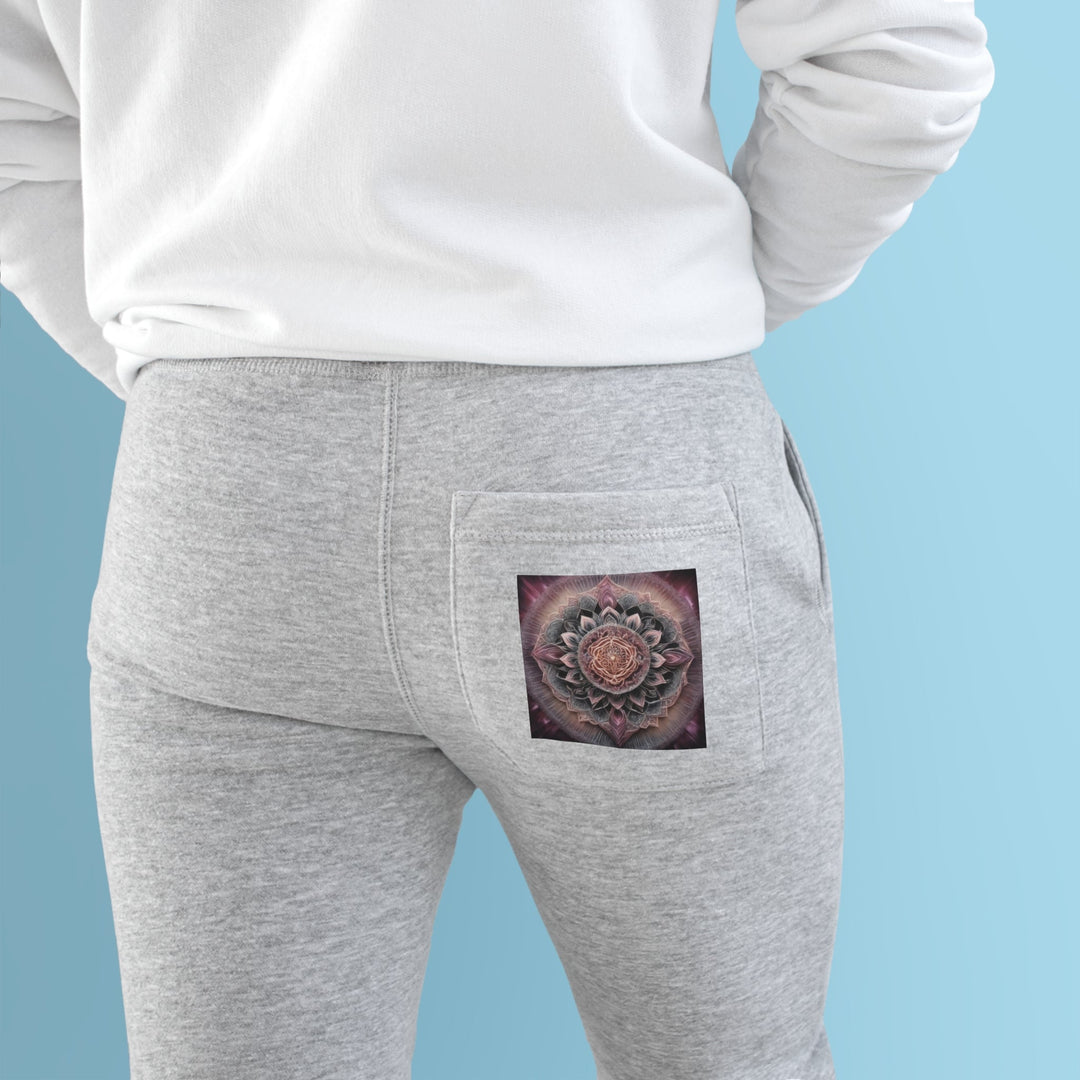 Mystic Floral Mandala - Premium Fleece Joggers - Trousers - g(0D·IO) - Charcoal Heather - M -