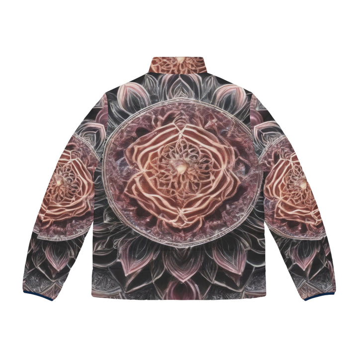 Mystic Floral Mandala - Puffer Jacket - All Over Prints - g(0D·IO) - S - Black zipper -