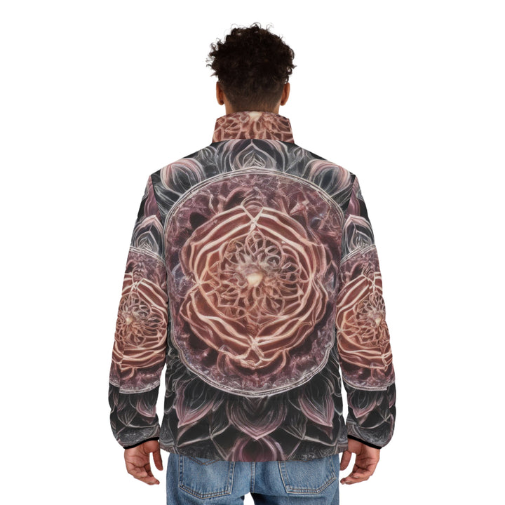 Mystic Floral Mandala - Puffer Jacket - All Over Prints - g(0D·IO) - S - Black zipper -