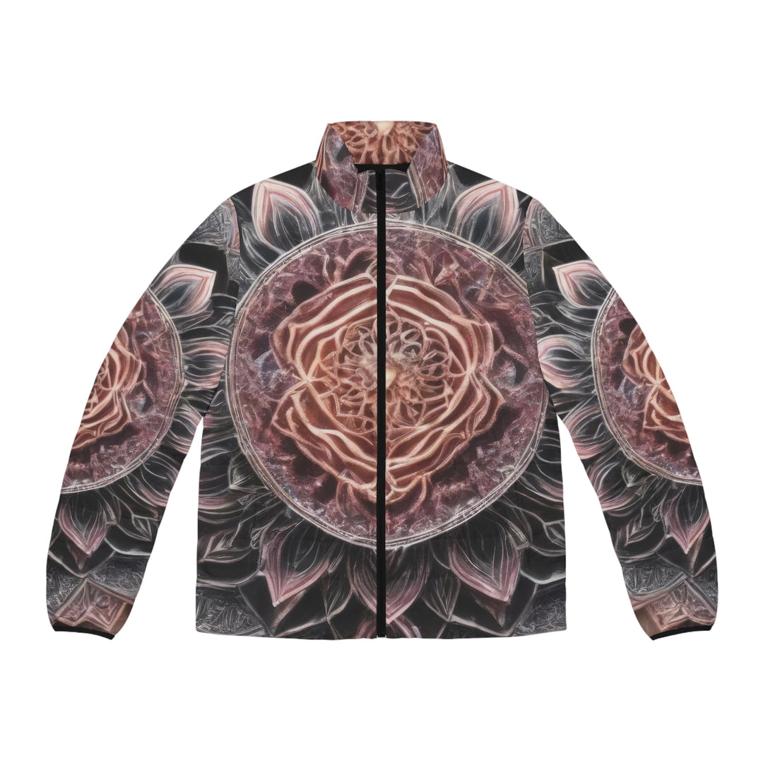 Mystic Floral Mandala - Puffer Jacket - All Over Prints - g(0D·IO) - S - Black zipper -