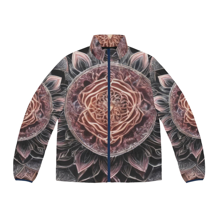 Mystic Floral Mandala - Puffer Jacket - All Over Prints - g(0D·IO) - S - Dark blue zipper -