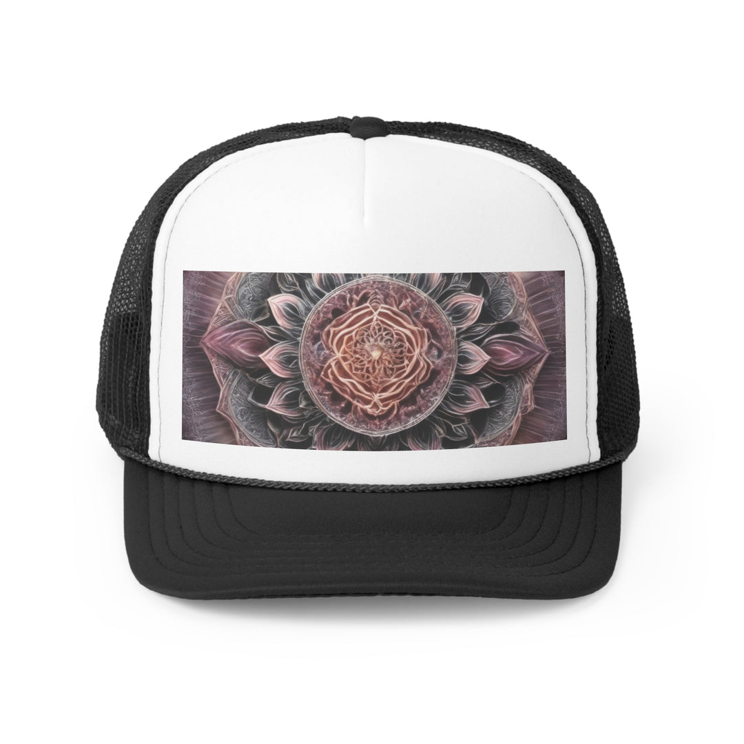 Mystic Floral Mandala - Trucker Hat - Hats - g(0D·IO) - Black - One size -