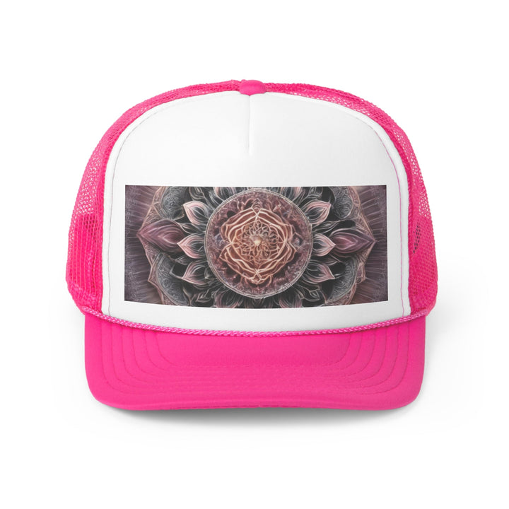 Mystic Floral Mandala - Trucker Hat - Hats - g(0D·IO) - Pink - One size -