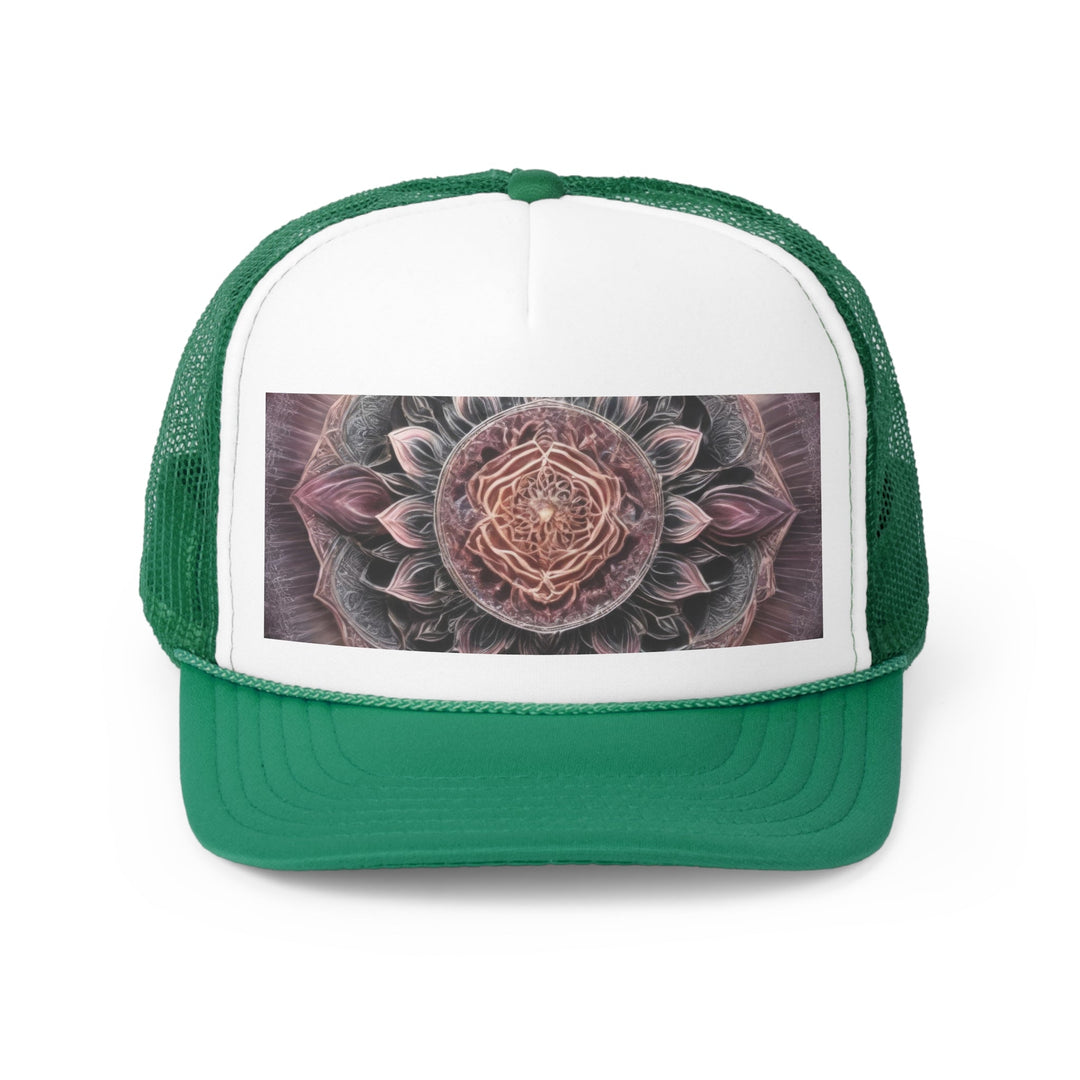 Mystic Floral Mandala - Trucker Hat - Hats - g(0D·IO) - Green - One size -