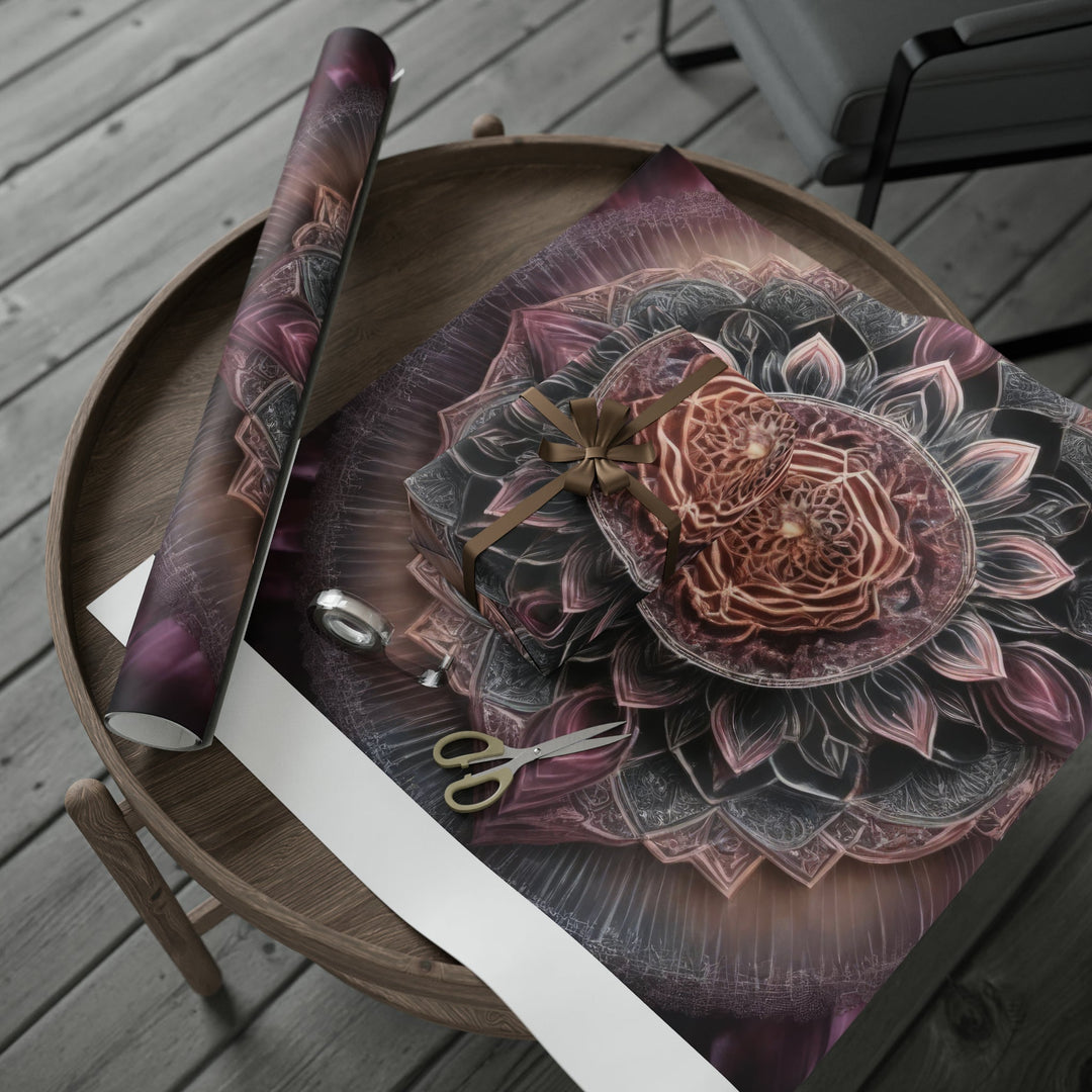 Mystic Floral Mandala - Wrapping Paper - Home Decor - g(0D·IO) - 30'' x 72'' - Matte -