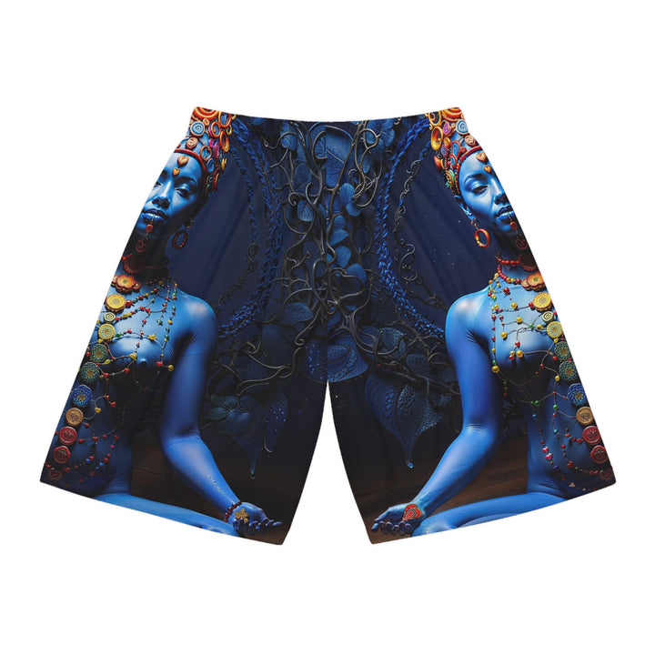 Mystical Blue Harmony - AOP Basketball Shorts - All Over Prints - g(0D·IO) - Seam thread color automatically matched to design - XS -