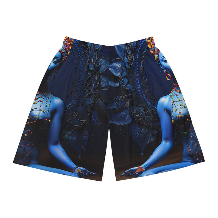 Mystical Blue Harmony - AOP Basketball Shorts - All Over Prints - g(0D·IO) - Seam thread color automatically matched to design - XS -