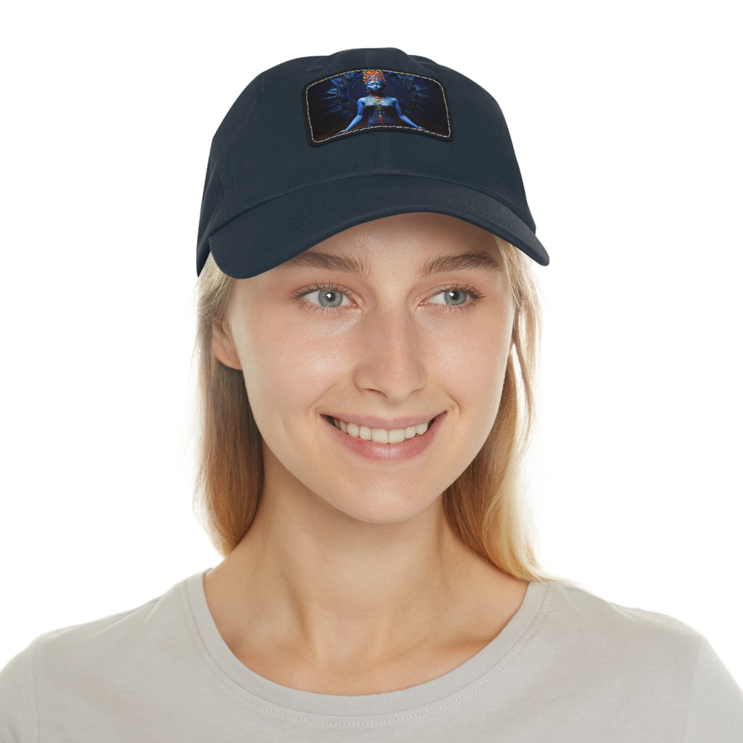 Mystical Blue Harmony - Dad Hat - Hats - g(0D·IO) - White / Black patch - Rectangle - One size