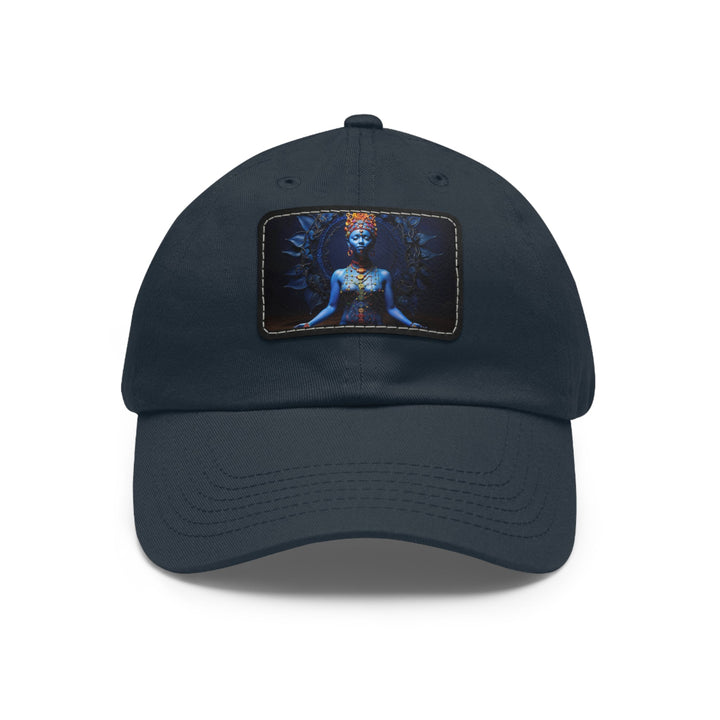 Mystical Blue Harmony - Dad Hat - Hats - g(0D·IO) - Navy / Black patch - Rectangle - One size