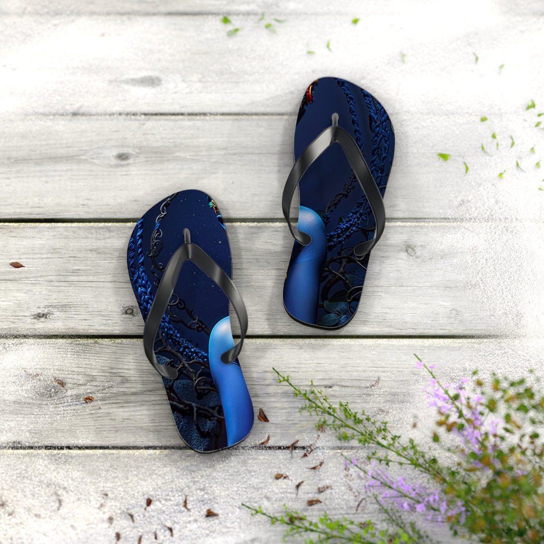 Mystical Blue Harmony - Flip Flops - Shoes - g(0D·IO) - XL - Black sole -