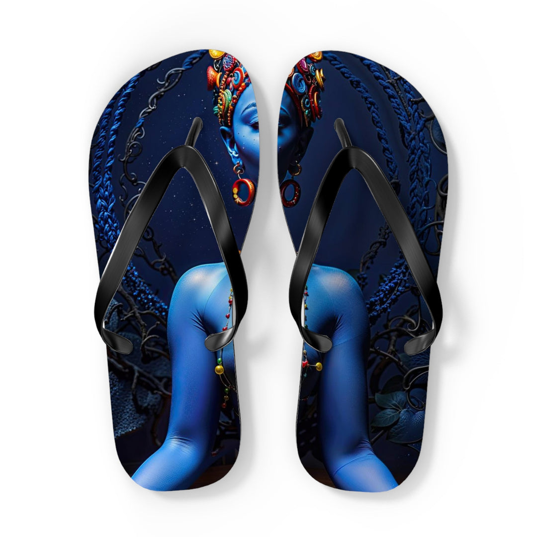 Mystical Blue Harmony - Flip Flops - Shoes - g(0D·IO) - XL - Black sole -