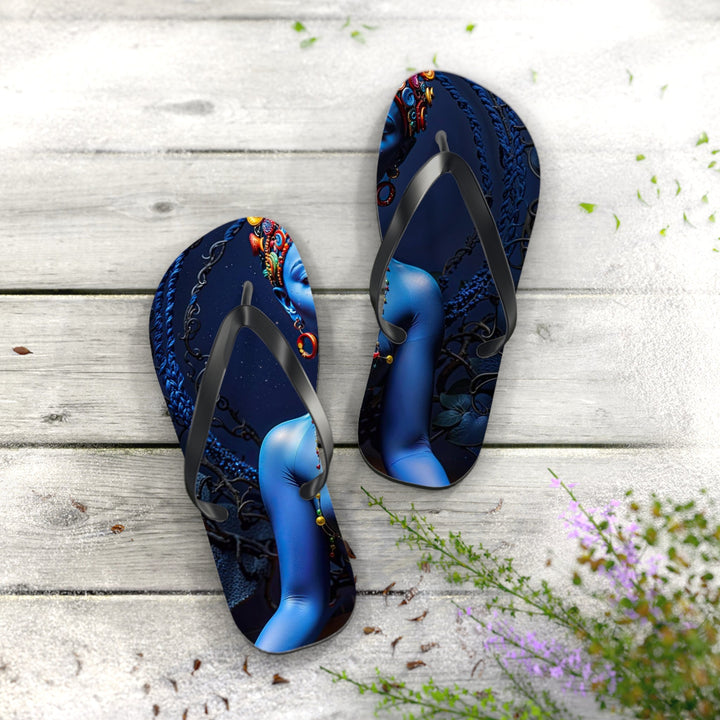 Mystical Blue Harmony - Flip Flops - Shoes - g(0D·IO) - XL - Black sole -