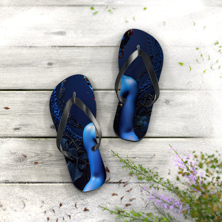 Mystical Blue Harmony - Flip Flops - Shoes - g(0D·IO) - XL - Black sole -