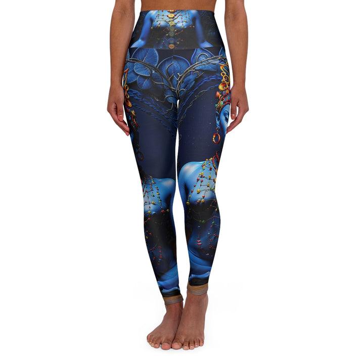 Mystical Blue Harmony - High Waisted AOP Yoga Leggings - All Over Prints - g(0D·IO) - XS - -