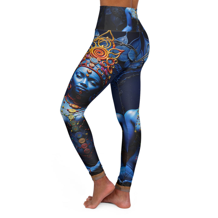 Mystical Blue Harmony - High Waisted AOP Yoga Leggings - All Over Prints - g(0D·IO) - XS - -