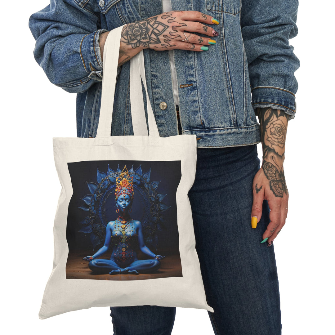 Mystical Blue Harmony - Natural Tote Bag - Bags - g(0D·IO) - 15" x 16" - Natural -