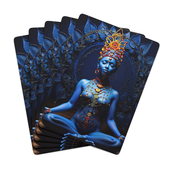 Mystical Blue Harmony - Poker Cards - Paper products - g(0D·IO) - 2.47" x 3.47" - White - Semi Glossy