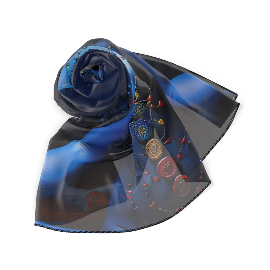 Mystical Blue Harmony - Poly Scarf - Accessories - g(0D·IO) - Poly chiffon - 50" × 50" -